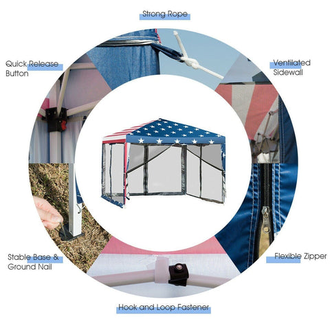 Costway Canopy Tent Outdoor 10’ x 10’ Pop-up Canopy Tent Gazebo Canopy by Costway 7461758108760 16592748