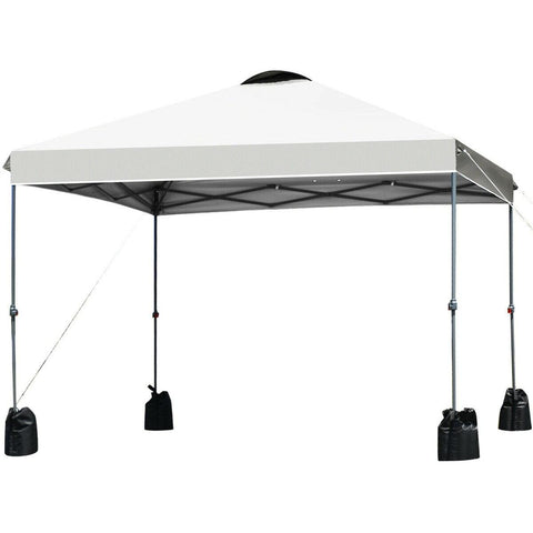 Costway Canopy Tent White 10’ x 10' Outdoor Commercial Pop up Canopy Tent by Costway 7461758060532 95721084-W