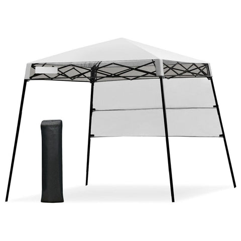 Costway Canopy Tent White 7 x 7 FT Sland Adjustable Portable Canopy Tent w/ Backpack by Costway 7461758070814 65107842-W