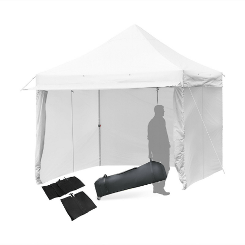 Costway Canopy Tents & Pergolas White 10x10 ft. Pop up Gazebo with 4 Height and Adjust Folding Awning by Costway 93625847- W 10x10 ft. Pop up Gazebo w/ 4 Height and Adjust Folding Awning Costway