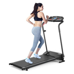 1.0 HP Electric Mobile Power Foldable Treadmill with Operation Display for Home by Costway