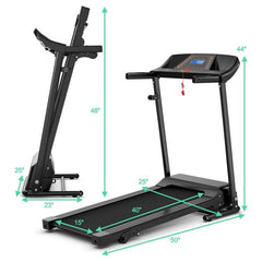 1.0 HP Foldable Treadmill Electric Support Mobile Power by Costway