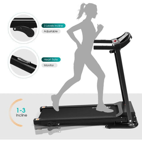 costway Fitness 1.0 HP Foldable Treadmill Electric Support Mobile Power by Costway 781880212737 23056498