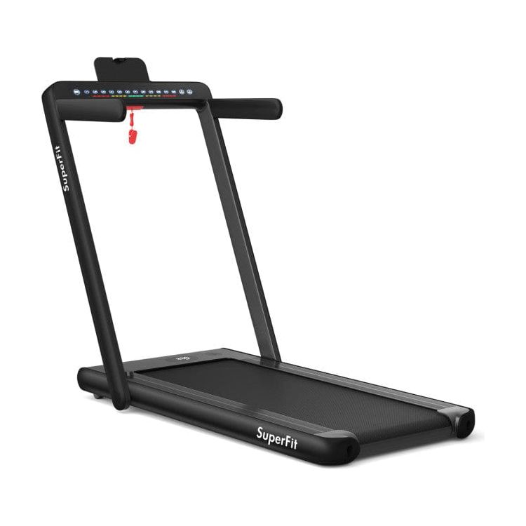 GYMAX Foldable Treadmill, 2.25HP Portable Treadmill with App Control & LED  Monitor, Compact Running Walking Jogging Machine for Small Space, Home Gym