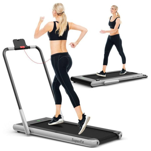 costway Fitness 2.25 HP 2-in-1 Folding Treadmill with Remote Control and LED Display by Costway 2.25 HP 2in1 Folding Treadmill with Remote Control LED Display Costway