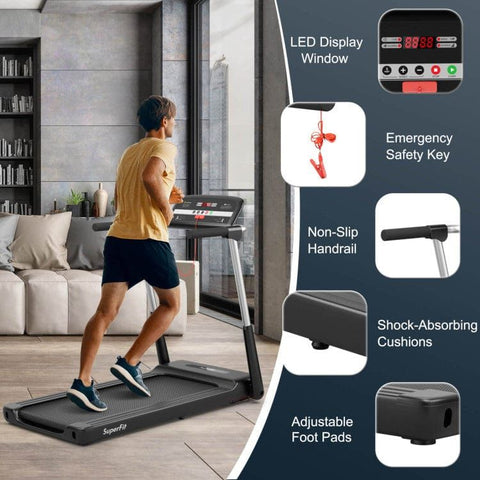 costway Fitness 2.25 HP Foldable Treadmill with APP Control and LED Display by Costway 781880212935 13294786