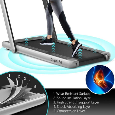costway Fitness 2.25HP 2-in-1 Folding Treadmill with Bluetooth Speaker Remote Control by Costway 2.25HP 2in1 Folding Treadmill Bluetooth Speaker Remote Control Costway