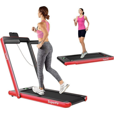costway Fitness 2.25HP 2-in-1 Folding Treadmill with Bluetooth Speaker Remote Control by Costway