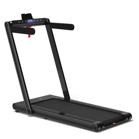 costway Fitness 2-in-1 Folding Treadmill with Dual LED Display by Costway 2.25HP Electric Running Machine Treadmill Speaker APP Control Costway