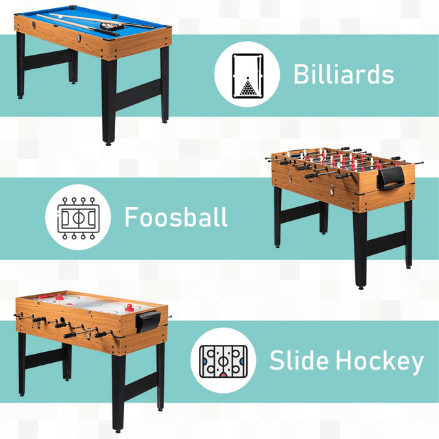 3-In-1 Combo Game Table Soccer Billiard Slide Hockey by Costway