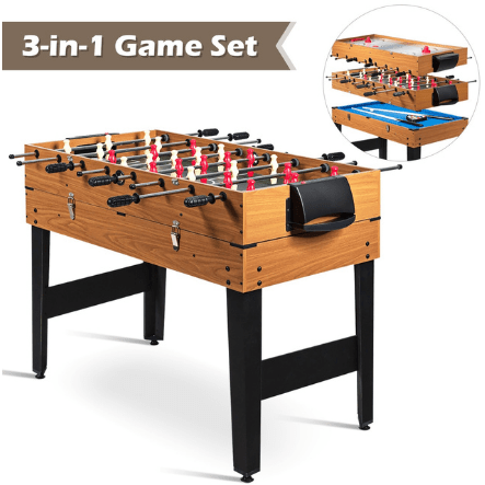 3-In-1 Combo Game Table Soccer Billiard Slide Hockey by Costway