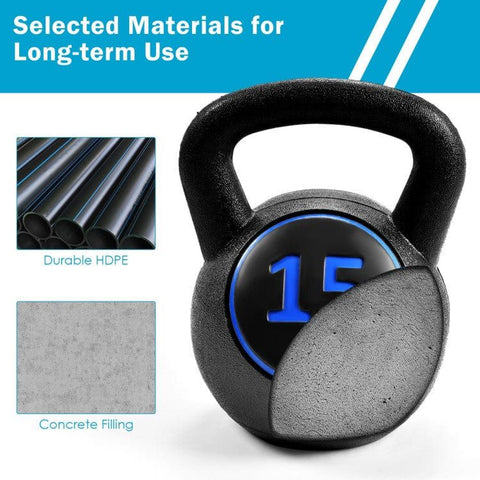 costway Fitness 3 Pieces 5 10 15lbs Kettlebell Weight Set by Costway 781880212225 65247910