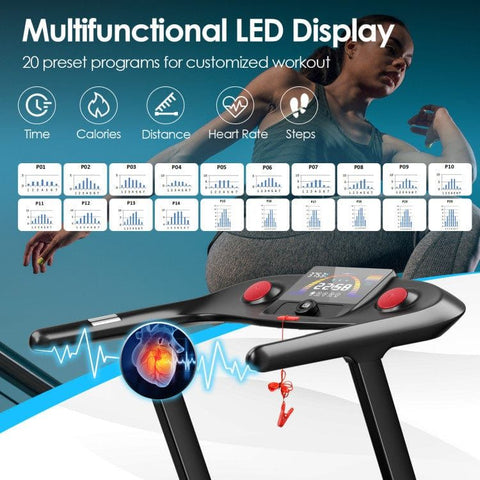 costway Fitness 4.75HP Folding Treadmill with Preset Programs Touch Screen Control by Costway 781880212911 75418092 4.75HP Folding Treadmill Preset Programs Touch Screen Control Costway