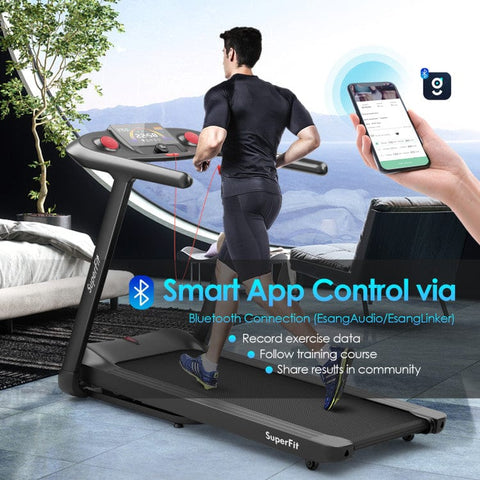 costway Fitness 4.75HP Folding Treadmill with Preset Programs Touch Screen Control by Costway 781880212911 75418092 4.75HP Folding Treadmill Preset Programs Touch Screen Control Costway