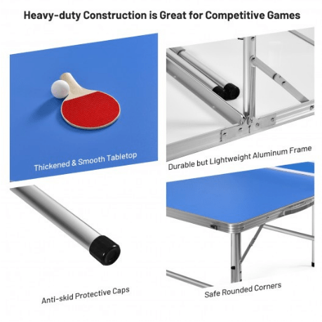 Costway Fitness 60 Inches Portable Tennis Ping Pong Folding Table with Accessories by Costway 60 Inches Portable Tennis Ping Pong Folding Table with Accessories Costway