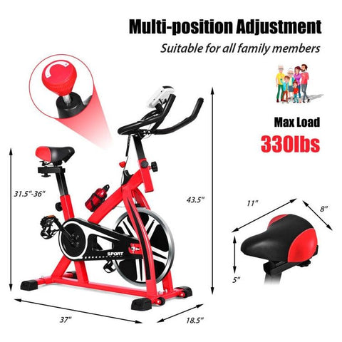 costway Fitness Adjustable Exercise Bicycle for Cycling and Cardio Fitness by Costway 781880213826 71639284