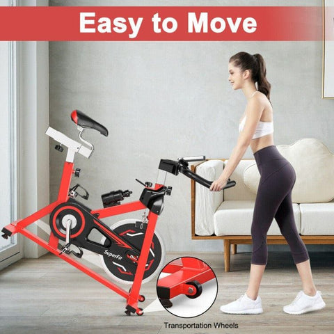 costway Fitness Exercise Bike with 30lbs Steel Flywheel by Costway 781880208143 03851269