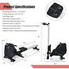 Image of costway Fitness Folding Magnetic Rowing Machine with Monitor Aluminum Rail 8 Adjustable Resistance by Costway 48369701 Exercise Adjustable Double Hydraulic Resistance Rowing Machine Costway
