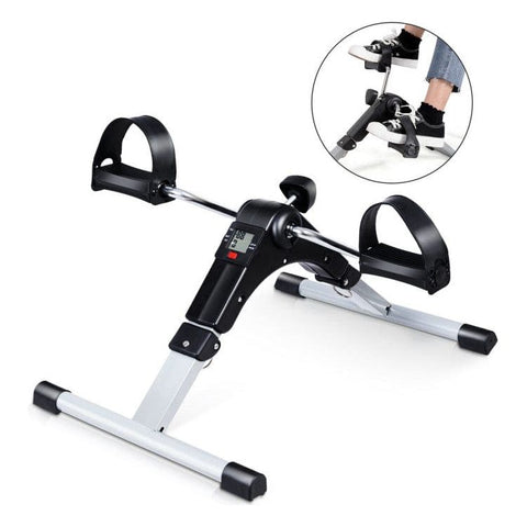 costway Fitness Folding Under Desk Indoor Pedal Exercise Bike for Arms Legs by Costway 80637514