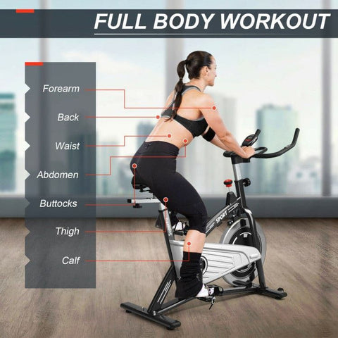 costway Fitness Indoor Exercise Cycling Bike with Heart Rate and Monitor by Costway 781880212454 30541872