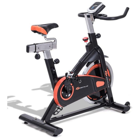 costway Fitness Indoor Fixed Aerobic Fitness Exercise Bicycle with Flywheel and LCD Display by Costway 781880213796 05692317 Indoor Fixed Aerobic Fitness Exercise Bicycle Flywheel LCD Costway