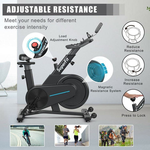 costway Fitness Magnetic Exercise Bike with Adjustable Seat and Handle by Costway 781880214205 29534078