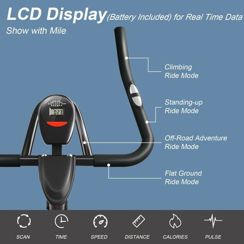 costway Fitness Magnetic Stationary Bike with Heart Rate by Costway 781880212430 45361287