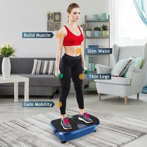 costway Fitness Mini Vibration Fitness Plate Machine with Remote Control and Loop Bands by Costway 781880214243 87921506 Mini Vibration Fitness Plate Machine Remote Control Loop Bands Costway