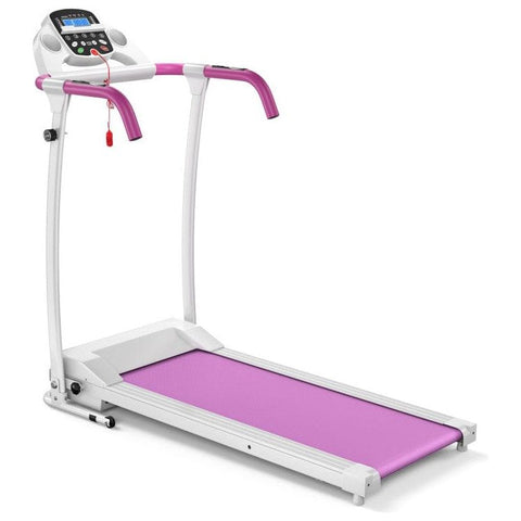 costway Fitness Pink Compact Electric Folding Running Treadmill with 12 Preset Programs LED Monitor by Costway 6952938395663 74918265 Compact Electric Running Treadmill 12 Preset Programs LED Costway