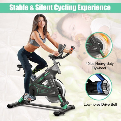 costway Fitness Stationary Exercise Cycling Bike with 33lbs Flywheel for Home by Costway 781880213963 60325918 Stationary Exercise Cycling Bike with 33lbs Flywheel for Home Costway