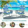 Image of Costway Folding Chairs & Stools 2 Pack 5-Position Outdoor Folding Backpack Beach Table Chair Reclining Chair Set by Costway 2 Pieces Folding Backpack Beach Chair with Pillow by Costway #84052631