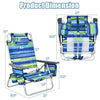 Image of Costway Folding Chairs & Stools 2 Pieces Folding Backpack Beach Chair with Pillow by Costway Portable Beach Chair Set of 2 with Headrest by Costway SKU# 41062578