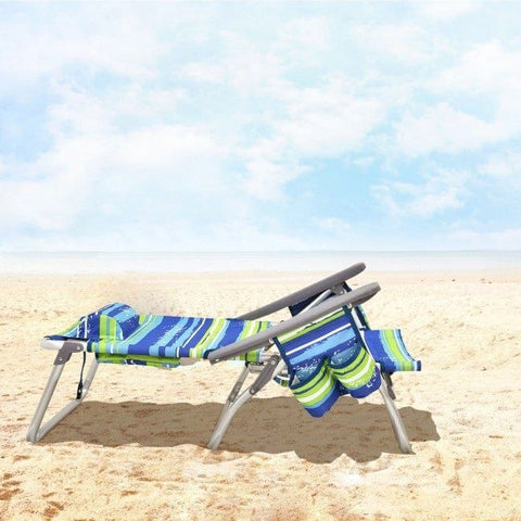 Costway Folding Chairs & Stools 2 Pieces Folding Backpack Beach Chair with Pillow by Costway Portable Beach Chair Set of 2 with Headrest by Costway SKU# 41062578