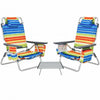 Image of Costway Folding Chairs & Stools Yellow 2 Pack 5-Position Outdoor Folding Backpack Beach Table Chair Reclining Chair Set by Costway 781880224822 30425761-Yellow 2 Pack 5-Position Outdoor Folding Backpack Beach Table Chair Costway