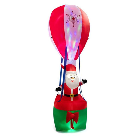 Costway Holiday Ornaments 12 Feet Inflatable Hot Air Balloon and Santa Claus Decoration by Costway 92605137 12 Feet Inflatable Hot Air Balloon and Santa Claus Decoration Costway