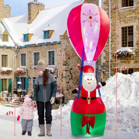 Costway Holiday Ornaments 12 Feet Inflatable Hot Air Balloon and Santa Claus Decoration by Costway 92605137 12 Feet Inflatable Hot Air Balloon and Santa Claus Decoration Costway