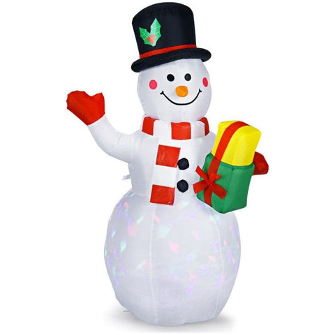 Costway Holiday Ornaments 5 Feet Tall Snowman Inflatable Blow up Inflatable with Built-in Colorful LED Lights by Costway 54912376 5 Ft Tall Snowman Blow Inflatable Built-in Colorful LED Lights Costway