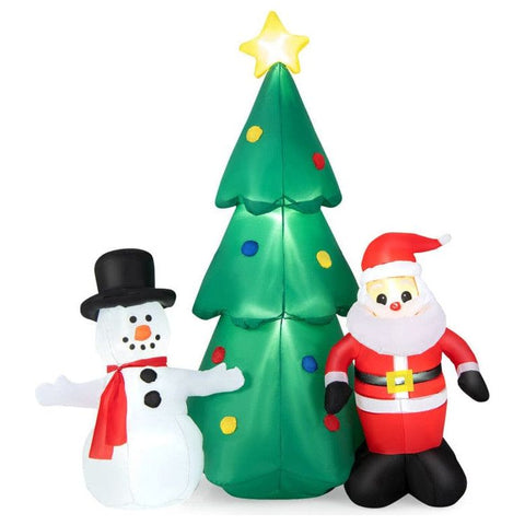 Costway Holiday Ornaments 6 Feet Christmas Inflatables Giant Santa Claus Combo Decoration by Costway 781880254348 34697258 6 Ft Christmas Inflatables Giant Santa Claus Combo Decoration Costway