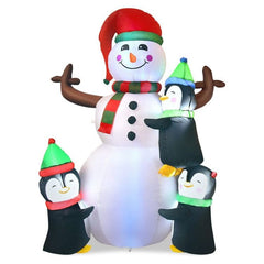 Costway Holiday Ornaments 6 Feet Christmas Quick Inflatable Snowman with Penguins by Costway 781880293828 89415376