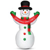 Image of Costway Holiday Ornaments 6 Feet Inflatable Christmas Snowman with LED Lights Blow Up Outdoor Yard Decoration by Costway 41057839 6.5' Inflatable Christmas Snowman Family Decoration LED Lights Costway
