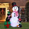 Image of Costway Holiday Ornaments 6 Feet Lighted Inflatable Snowman Christmas Decoration with Penguin by Costway 06397815 6 Feet Lighted Inflatable Snowman Christmas Decoration Penguin Costway