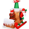 Image of Costway Holiday Ornaments 6 Feet Long Inflatable Santa Claus Flying Airplane by Costway 57236914
