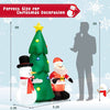 Image of Costway Holiday Ornaments 6 Feet Tall Lighted Inflatable Christmas Decoration with Santa Claus and Snowman by Costway 781880294603 73826054 Christmas Double Snowmen Built-in Rotating LED Lights Costway