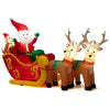 Image of Costway Holiday Ornaments 7.2 Feet Long Christmas Inflatable Santa on Sleigh with LED Lights Dog and Gifts Yard by Costway 94805123 7.2 Ft Christmas Santa Sleigh LED Lights Dog Gifts Yard Costway