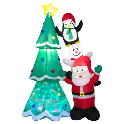 Costway Holiday Ornaments 8.7 Feet Inflatable Christmas Tree with Santa Claus and Snowman and Penguin Blow-up by Costway 27039465 8.7 Ft Christmas Tree Santa Claus Snowman Penguin Blow-up Costway