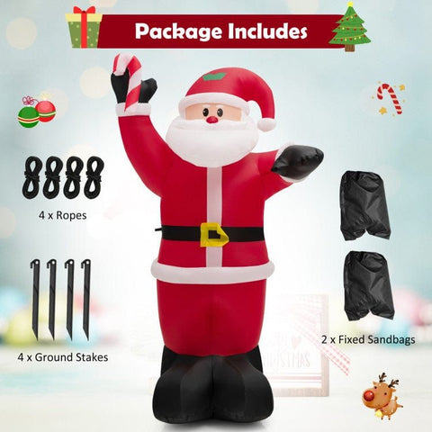 Costway Holiday Ornaments 8 Feet Inflatable Santa Claus Decoration by Costway 75143289