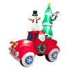 Image of Costway Holiday Ornaments 8 Feet Tall Inflatable Santa Claus on Red Truck with LED Lights by Costway 6 Ft Wide Inflatable Santa Claus Flying Helicopter Air Blower Costway