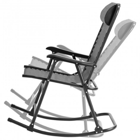 Costway indoor furniture Outdoor Patio Headrest Folding Zero Gravity Rocking Chair by Costway