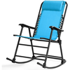 Image of Costway indoor furniture Turquoise Outdoor Patio Headrest Folding Zero Gravity Rocking Chair by Costway 96872153- Turquoise