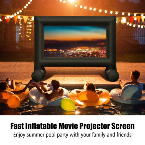 Costway Inflatable Bouncers 14-20 Feet Inflatable Outdoor Movie Projector Screen with Blower and Carrying Bag by Costway 781880272137 06953172 14-20 ft Inflatable Outdoor Movie Projector w/ Blower & Carrying Bag